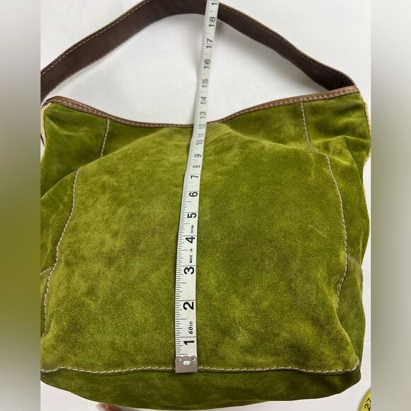 Vintage Ruehl No. 925 Green Suede and Brown Leather Tote - Picture 11 of 14